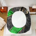 thumbnail image 5 of Homewish Adult Fashion Marble Queen Sheet Sets, Black Green Abstract Ombre Flat Sheet, Modern Artwork Queen Fitted Sheet, Breathable Home Decor, 4 Pieces, 5 of 7
