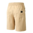 thumbnail image 5 of Nestiefly Men's Casual Shorts Cotton Linen Elastic Waist Drawstring Shorts Lightweight Summer Beach Shorts with Pockets Khaki 3XL, 5 of 9