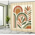 thumbnail image 3 of Ambesonne Monstera Shower Curtain, Abstract Art Huge Leaf on a Marble Background Print Mid Century Boho, Cloth Fabric Bathroom Decor Set with Hooks, 69" W x 70" L, Dark Rust Beige Green, 3 of 10