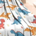 thumbnail image 3 of White Cartoon Dinosaurs Pterosaurs Pattern Blanket,Comfortable Soft Flannel Throw Blanket,All Season,Warm Lightweight Blankets for Sofa Bed Couch Living Room Chair,30"x40", 3 of 4