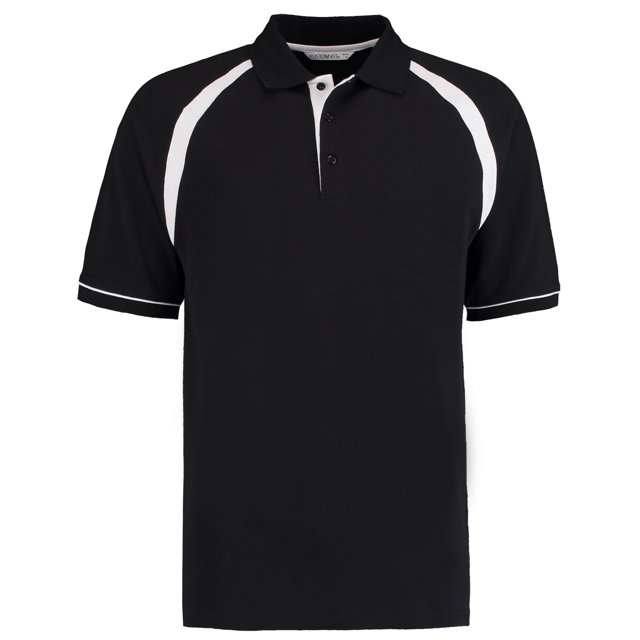 Kustom Kit - Polo Pique de manga corta Modelo Oak Hill Hombre Caballero - Verano/Trabajar (Blanco/Negro)