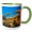 Green/White, variant on 3drose, Usa, Utah. Landscape Arch Near the Devils Garden in Arches Np., 11oz Two-tone Red Mug