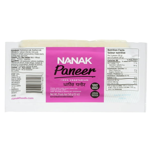 Nanak Fresh Paneer 341g, Nanak Paneer Walmart.ca