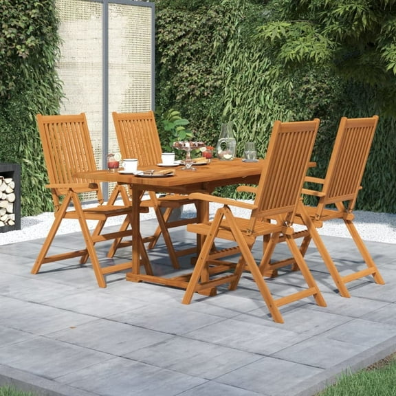 vidaXL 5 Piece Patio Dining Set Solid Wood Acacia