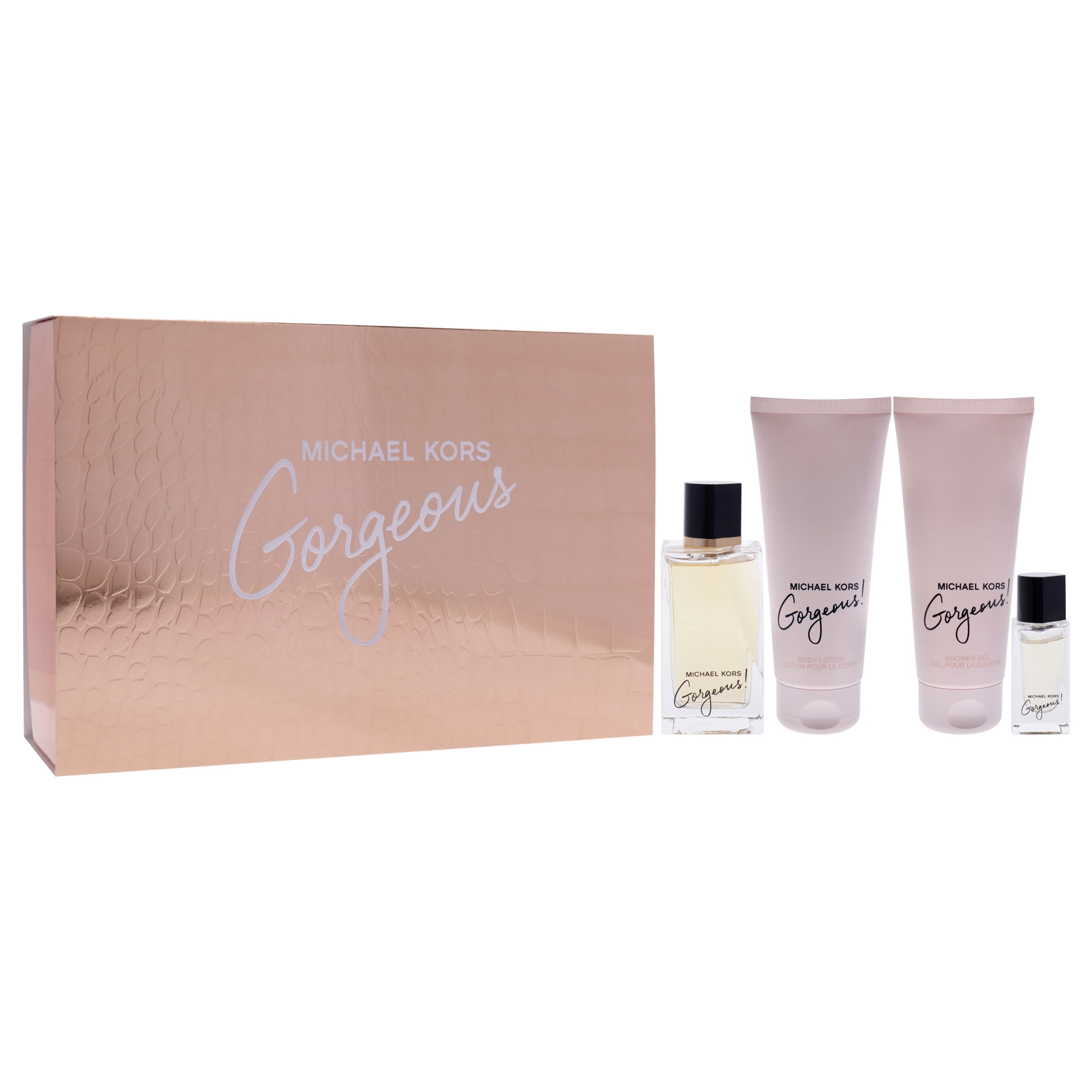 Michael Kors Gorgeous , 4 Pc Gift Set 3.4oz EDP Spray, 0.16oz EDP