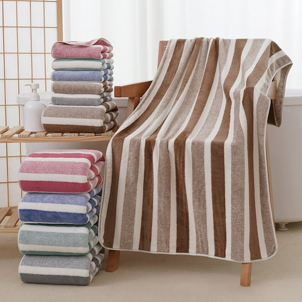 Set de toallas de baño Coral Fleece - Ligero, Absorbente, Rápido Secado - Ultra Suave y Esponjoso - 35x75cm & 70x140cm - Gris, Café, Verde, Rosa, Azul