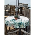 thumbnail image 2 of Outdoor Tablecloth with Umbrella Hole for Patio/Picnic/Party/Camping, Coastal Green Seaweed Waterproof Table Cloth Round Cover Washable, Summer Beach Coral Starfish Retro (Dia 60"), 2 of 8