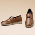 thumbnail image 6 of CMR CHAMARIPA Height Increasing Shoes For Men - Brown Cowhide Leather Casual Elevator Shoes 6CM / 2.36 Inches, 6 of 10