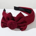thumbnail image 4 of Women's Bow Headband - Cute Knotted Wide Solid Color Solid Color Solid Color Solid Color Hair Accessory, 4 of 5