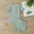 thumbnail image 7 of Seyurigaoka Baby Girls Boys Knitted Short Sleeve T-Shirt Top Solid Color Shorts, 7 of 7