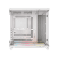 thumbnail image 4 of Corsair AIR 5400 LX-R RGB iCUE LINK Triple Chamber Mid-Tower PC Case-White with 3x iCUE LINK LX-R RGB 120mm reverse-rotor fans and System Hub Pre-Installed, BTF Back Plug Motherboard Design, 4 of 12