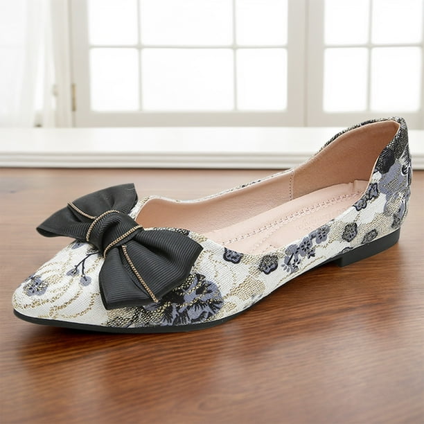 Zapatos planos con nudo de lazo para mujer, cómodos, antideslizantes, para boda, fiesta, baile