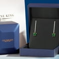 thumbnail image 5 of Gem Stone King 14K Yellow Gold Green Nano Emerald and Lab Grown Diamond Dangle Earrings for Women | 1.76 Cttw | Gemstone May Birthstone | Heart Shape 6MM, 5 of 6