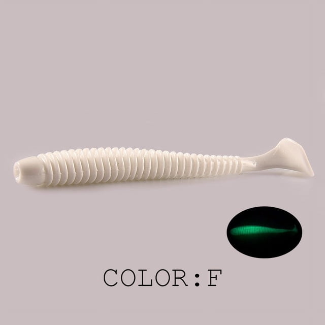 Cebo blando Luya para peces, hilo de cola en T, doble color, olor a sal, 6,3 cm/8 cm/9,7 cm