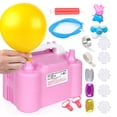 thumbnail image 1 of Bomba para globos, bomba eléctrica para globos, inflador de globos con boquilla doble y 2 herramientas para atar globos, inflador de globos portátil, bomba de aire para decoraciones de fiestas, 1 of 6