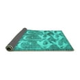 thumbnail image 2 of Ahgly Company Indoor Square Abstract Turquoise Blue Contemporary Area Rugs, 3' Square, 2 of 4