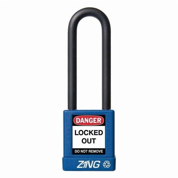 Zing Lockout Padlock,KA,Blue,1-3/4"H 7049