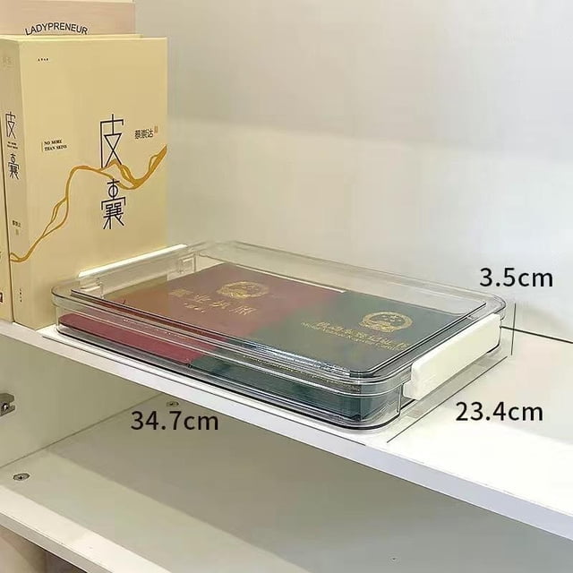 Stackable File Storage Box Transparent Desktop Drawer Document Storage Case Exam Paper Organizer With Lid Household Dustproof Container