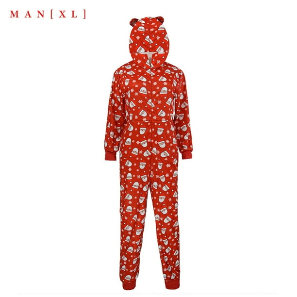 Jumpsuit de la casa de Navidad pijamas con capucha impresa de manga larga para hombres kenally AP000325-04