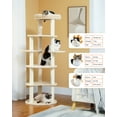 thumbnail image 3 of PAWZ Road 61" Large Cat Tree for Indoor Cats Cat Tower with 9 Scratching Posts and Large Perch Beige, 3 of 7