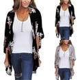 thumbnail image 4 of Viworld Women Holiday Lace Floral Kimono Cardigan Ladies Summer Tops Blouse Plus Size, 4 of 6