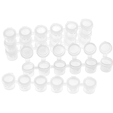 

20 Strips 120 Pots 5Ml 6 Cups Mini Empty Paint Pot Pod Strips Plastic