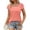 *Orange, variant on ClodeEU Women's Square Neck Puff Sleeve Short Sleeve Top ,Loose Dressy Casual T-Shirt Blouse White,Womens Plus M