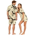 thumbnail image 4 of IYYVV Halloween Satin Matching Pajamas For Couples Short Sleeve Button Down Silk Pjs Horror Spooky Ghost Sleepwear 2 Piece Lounge Set Black 3XL, 4 of 5
