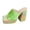 Green, variant on Women's Chunky Platform Heel Sandals Square Open Toe Block Heeled Print Slippers Arch Support Walking Slide Shoes White 8