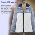 thumbnail image 5 of Sagefinds Embroidered Cantering Horse Jacket - Women’s Hooded Sherpa Coat - Zip Front Hoodie - Medium, 5 of 8