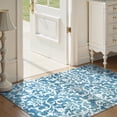 thumbnail image 4 of Lahome Decor 3'x5' Washable Rug for Bedroom, Vintage Area Rug for Dorm Room, Indoor Soft Distressed Floral Throw Rugs Non-Slip Backing for Entryway Farmhouse Kitchen Kids Playroom,Light Blue, 4 of 8