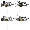 thumbnail image 2 of MOQIN Halloween Cake Decor Insert Set - 4 PCS Pumpkin Witch Topper for Birthday Party Supplies, Spooky Baking Decorations, Haunted House Themed DIY Dessert Accessories, 2 of 6