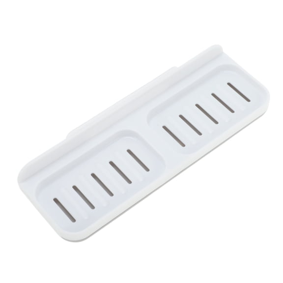 Unique Bargains 1 Pc Soap Dish Double Row Soap Holder for Bathroom White