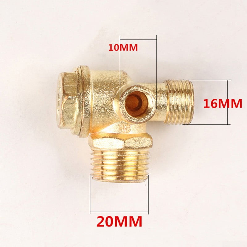 90 Degree 3 Port Brass Central Pneumatic 40400 Air Compressor Check Valve TCWCP 