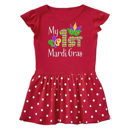 

Inktastic My 1st Mardi Gras with Mask Gift Baby Girl Dress