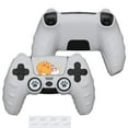 thumbnail image 1 of Funda protectora de silicona para mando de PS5, suave, cómoda, con dibujos animados y bonita, con tapa para joystick y accesorios adhesivos para el joystick, 1 of 7