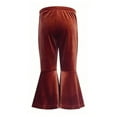 thumbnail image 4 of Mercatoo Kids Velvet Bell Bottom Pants Girls 1lowy Trendy Skinny Fleece Flare Leggings Fall Winter Casual Soft Wide Leg Trousers, 4 of 4