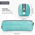 thumbnail image 3 of Haiem Blue And Turquoise Print Leather Pencil Case Art Supplies Case Zipper Pencil Pouch Stationery Storage Pencil Bag, 3 of 7