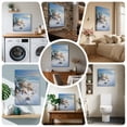 thumbnail image 6 of Ships Next Day Canvas Wall Art 10"x10",Christmas Beach Wood Framed Canvas Print Painting,Blue Shell Starfish Conch Pine Cone Snow Ready to Hang Small Picture Wall Decor for Kitchen Nursery Office, 6 of 9