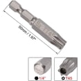 thumbnail image 2 of shiyou-2 Pcs T45 Magnetic Torx Screwdriver Bits, 1/4 Inch Hex Shank 2-inch Length S2 Security Tamper Proof Screw Driver Kit Tools, 2 of 4