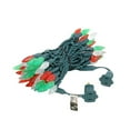 thumbnail image 3 of Novelty Lights 70 Light C6 LED Christmas Mini Light Set, Commercial Grade Outdoor String Lights, Red/Green/Pure White, Green Wire, 24 Feet, 3 of 8