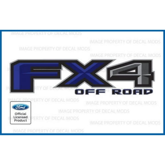 Decal Mods FX4 Off Road Decal replacement sticker for Ford F150 (2015-2020) BLUE - FBLU [set of 2]
