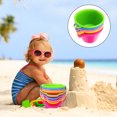 thumbnail image 3 of Ensemble de 6 Seaux de Plage Réutilisables Légers en ABS Multicolore pour s'Amuser à la Maison et Pratiques en Été, 3 of 8