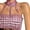 Pink, variant on Shining Crystal Halterneck Bra Nightclub Jewelry Body Chain Crop Top for Women