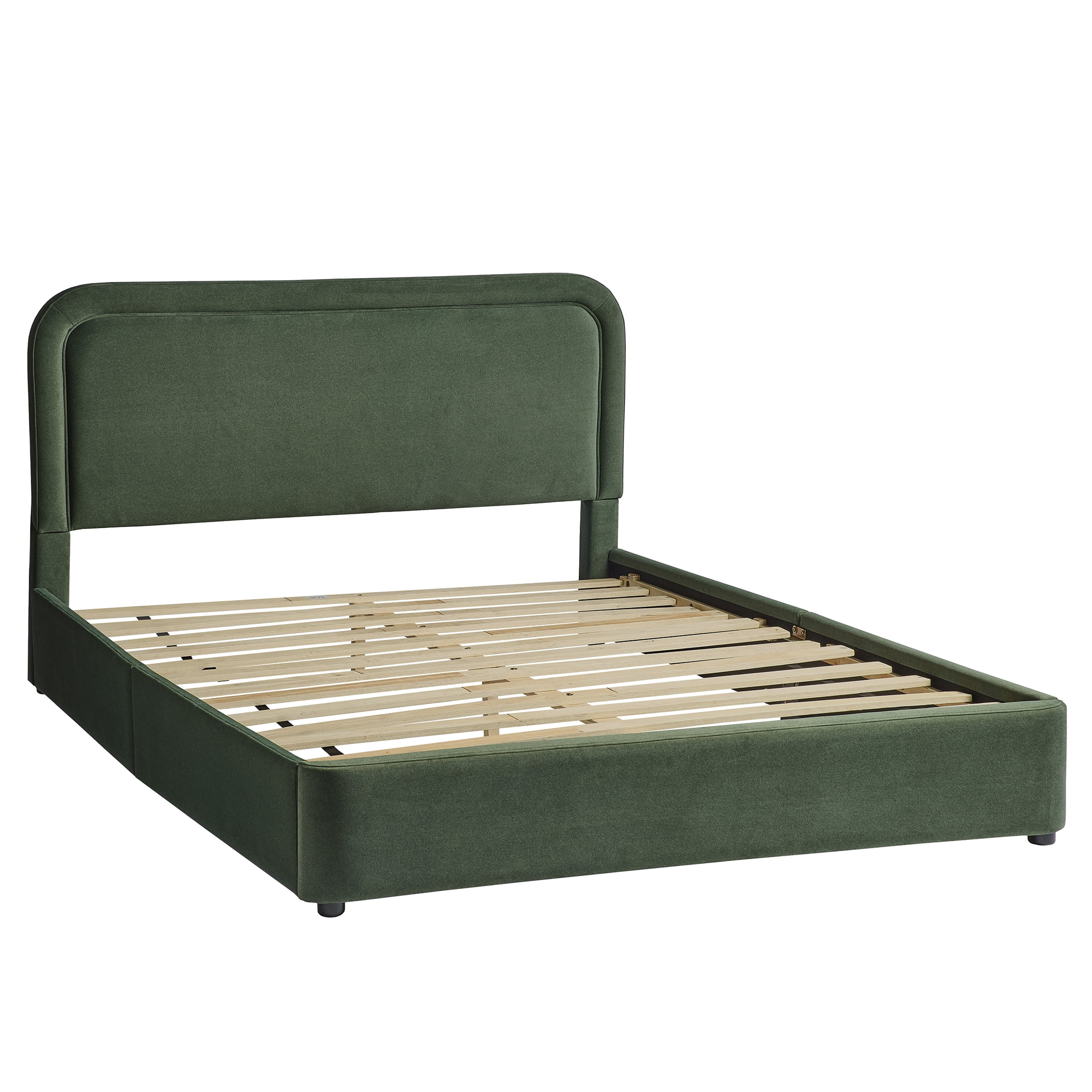 Better Homes & Gardens Juliet Queen Platform Bed, Olive Mohair