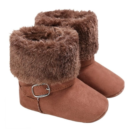 

HEVIRGO Winter Unisex 0-1 Year Old Baby Toddler High-top Warm Soft-soled Snow Boots