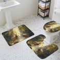 thumbnail image 3 of Fantasy Forest Animal Bathroom Rugs Set Vintage Deer Lakes Creek Water Non Slip Absorbent Soft Bath Mats 3 Piece Set with Bathroom Rug, U-Shaped Floor Mat, Toilet Seat Cover Large Size, 3 of 9