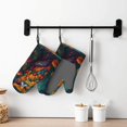 thumbnail image 6 of Hirioo Colorful Owl Forest for Silicone Oven Mitts for BBQ, Baking, Cooking, Set of 2, Heat Resistant 260℃, Non-Slip Kitchen Essentials, 6 of 6