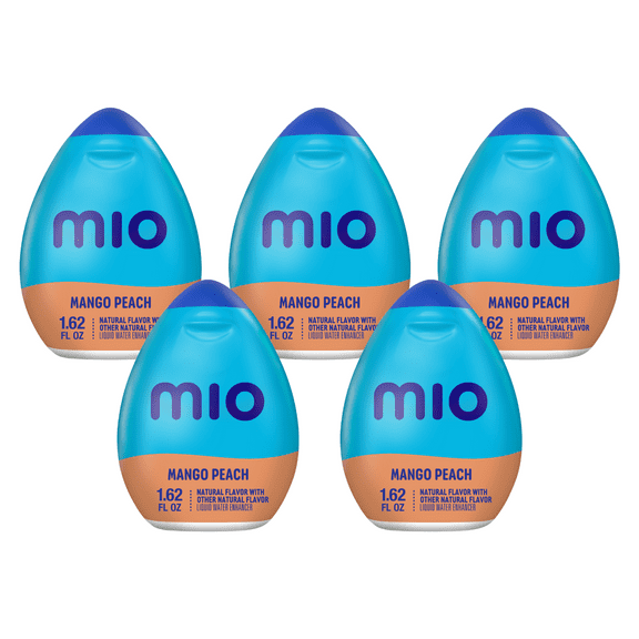 MiO Mango Peach Liquid Water Enhancer , Caffeine Free, 1.62 fl oz Bottle (Pack-5)