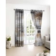 thumbnail image 3 of Brown Blackout Curtains for Bedroom/Living Room, Thermal Insulated Kitchen Curtains, Modern Oil Painting Art Abstract Grommet Darkening Window Treatment Drapes 52"x84"x2, 3 of 8